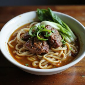 savory taiwanese noodle dish