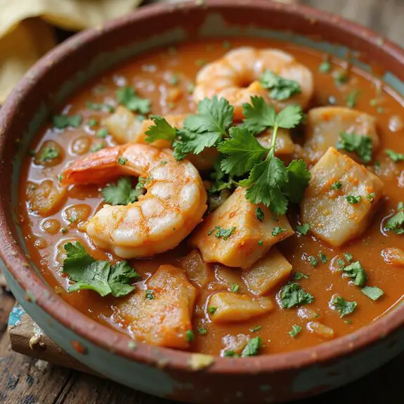 spicy broth with seafood
