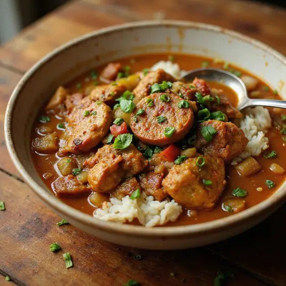 spicy chicken and sausage stew
