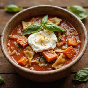 vegan lasagna in soup