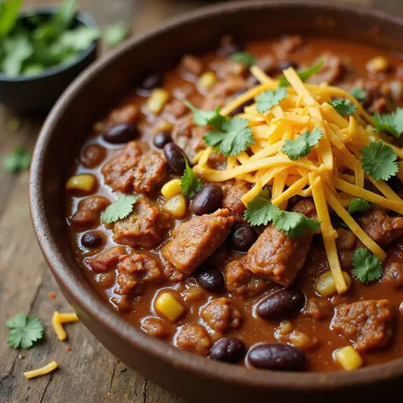 cheesy enchilada chili recipe
