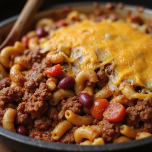 chili and macaroni dish