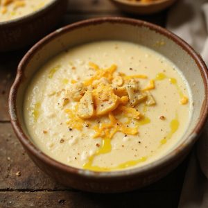 creamy cauliflower cheese soup