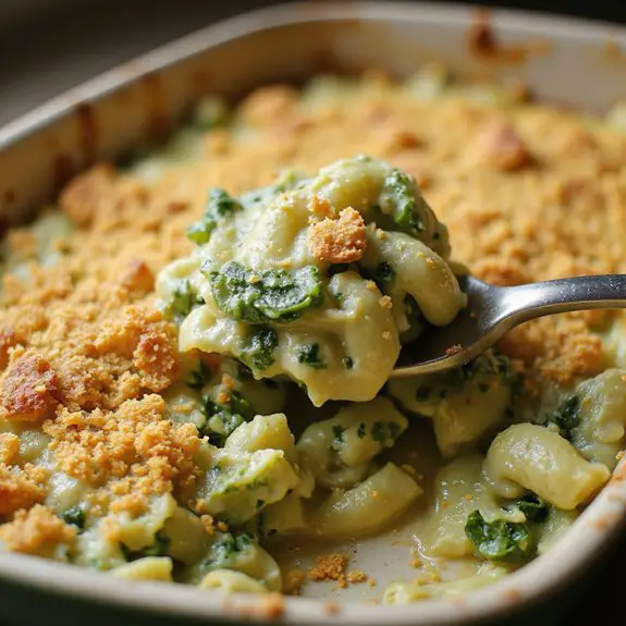 creamy green pasta dish