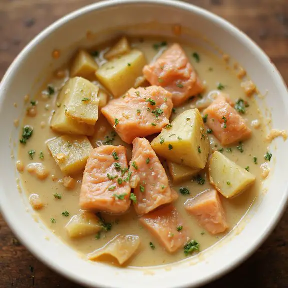 creamy salmon potato soup