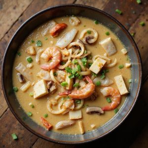 delicious chinese seafood broth