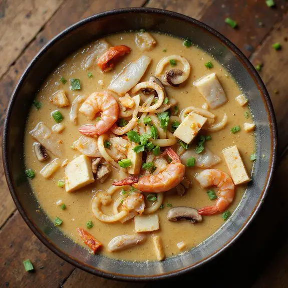delicious chinese seafood broth