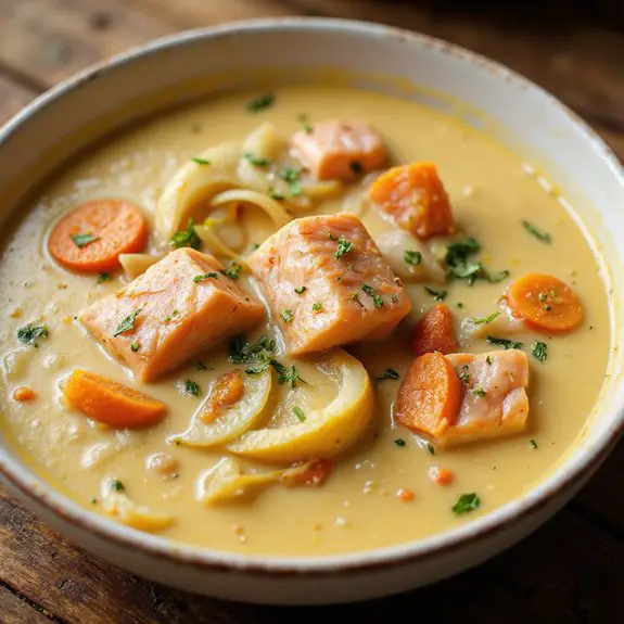 delicious creamy salmon soup