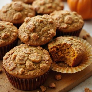 delicious pumpkin crumble muffins