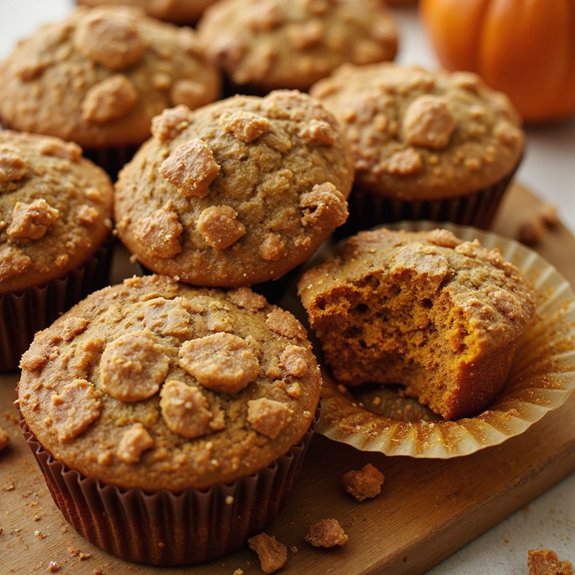 delicious pumpkin crumble muffins