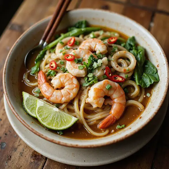 delicious seafood noodle soup