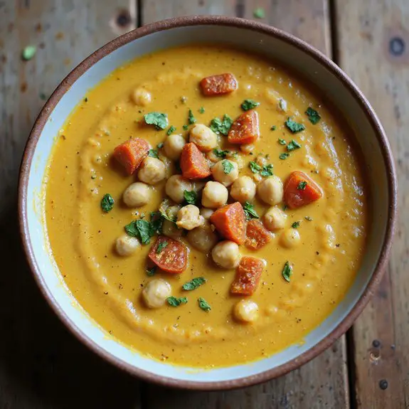 flavorful chickpea garlic soup