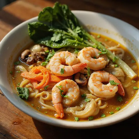 flavorful shrimp noodle soup