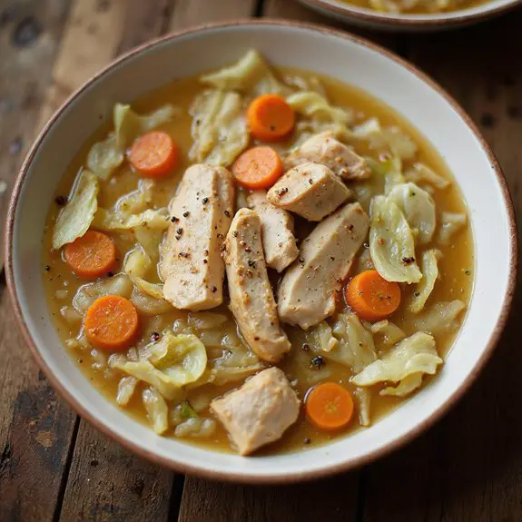 hearty chicken cabbage soup