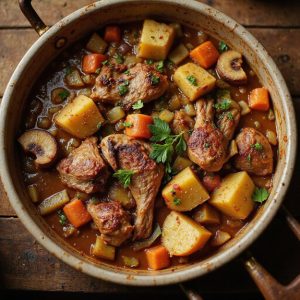 hearty rabbit meat dish