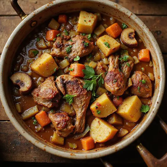 hearty rabbit meat dish