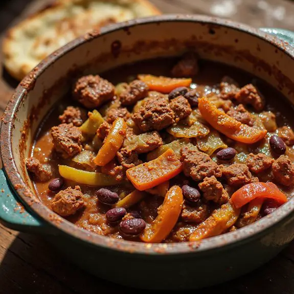 hearty slow cooked chili dish
