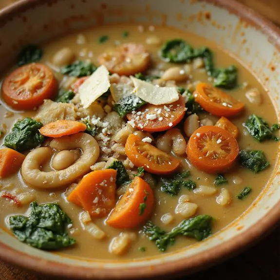 hearty spinach bean soup