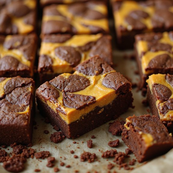 pumpkin cheesecake brownie dessert