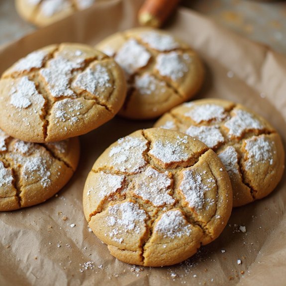 pumpkin flavored crinkly cookies