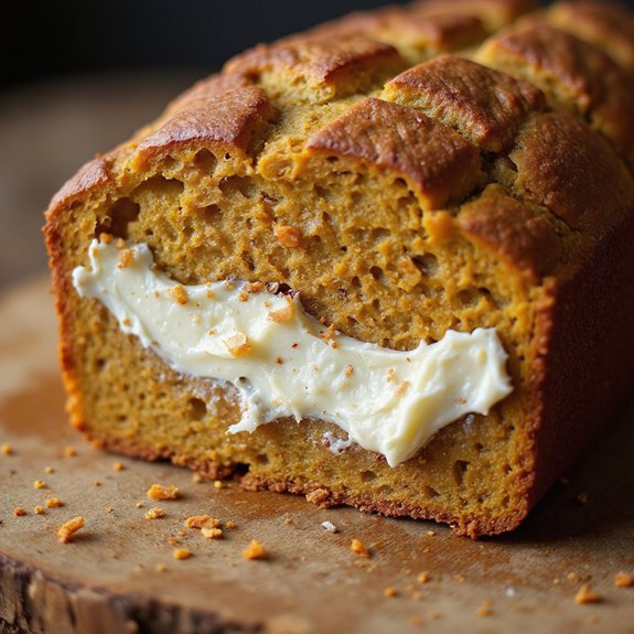 pumpkin infused cream cheese loaf