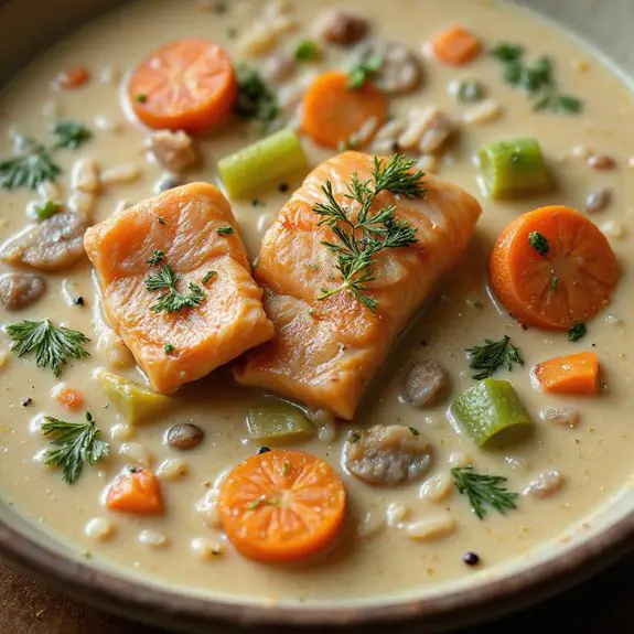 salmon and wild rice soup