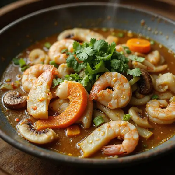 savory asian seafood broth