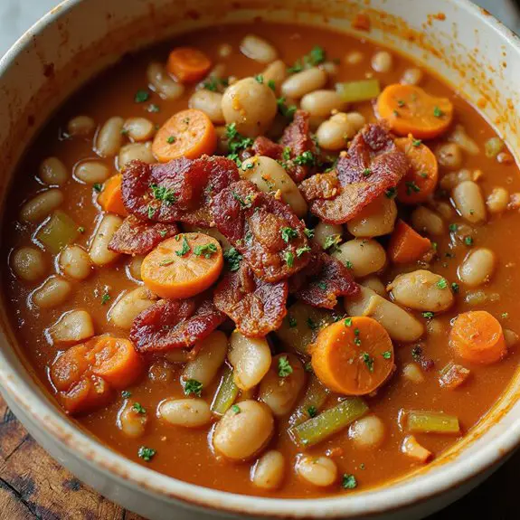 savory bean and bacon