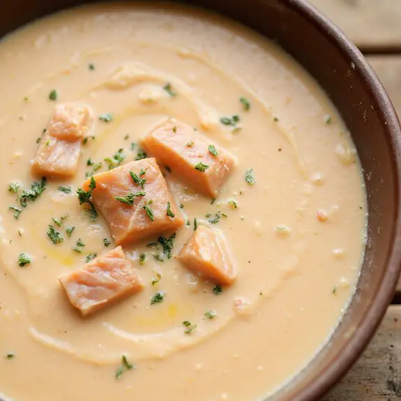 savory creamy salmon soup