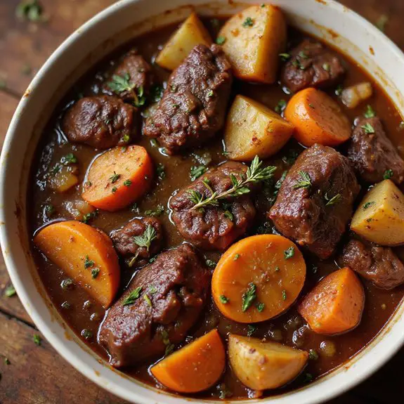 savory red wine stew