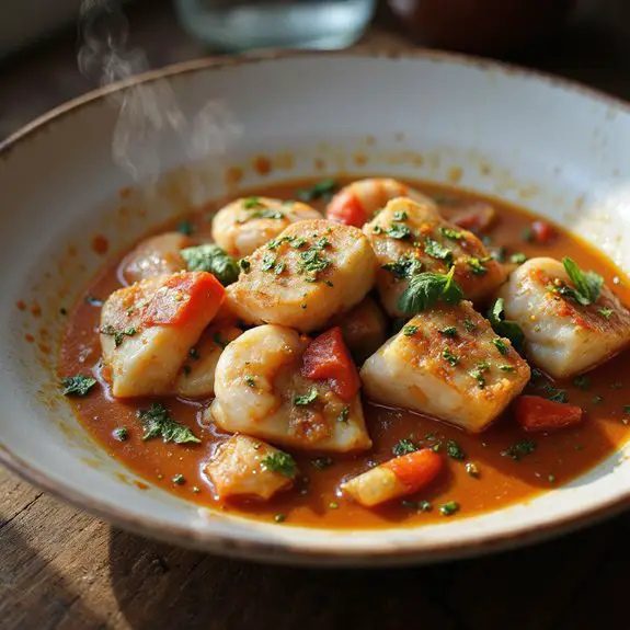 savory seafood broth dish