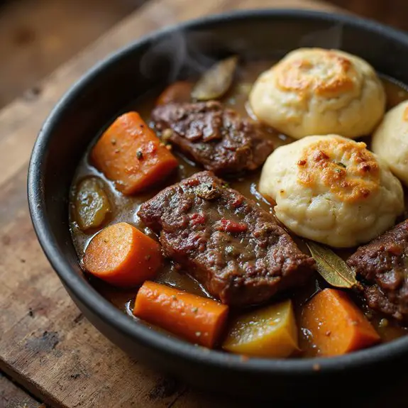 savory stew with dumplings