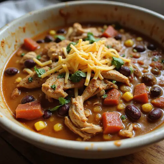 slow cooked chicken chili