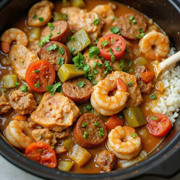 slow cooked flavorful cajun stew