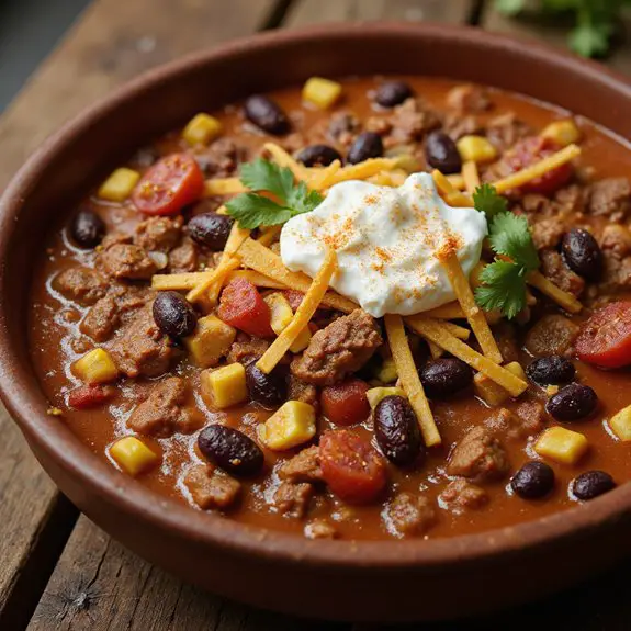 spicy bean filled taco stew