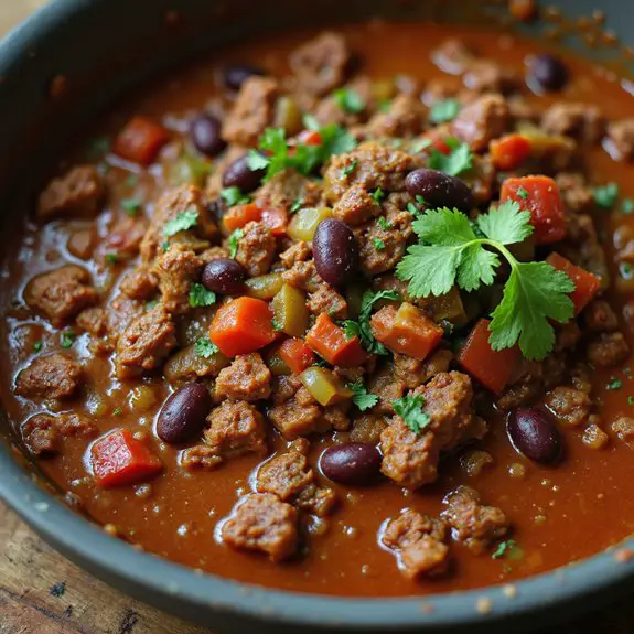 spicy meat and beans