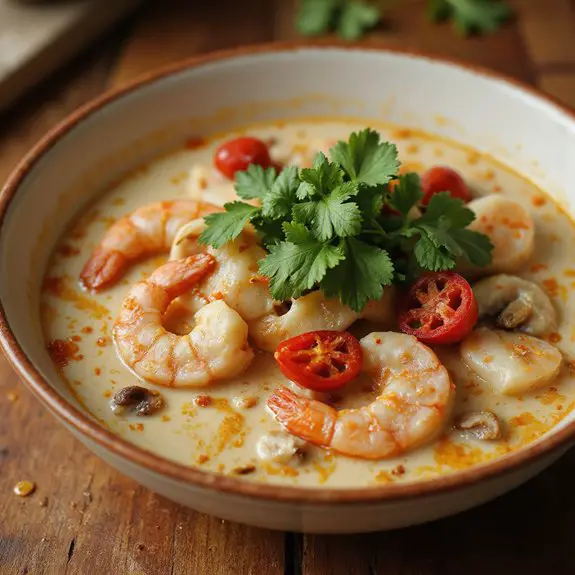 spicy seafood soup dish
