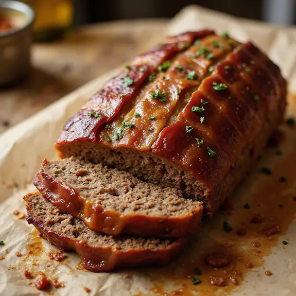 bacon wrapped savory meatloaf