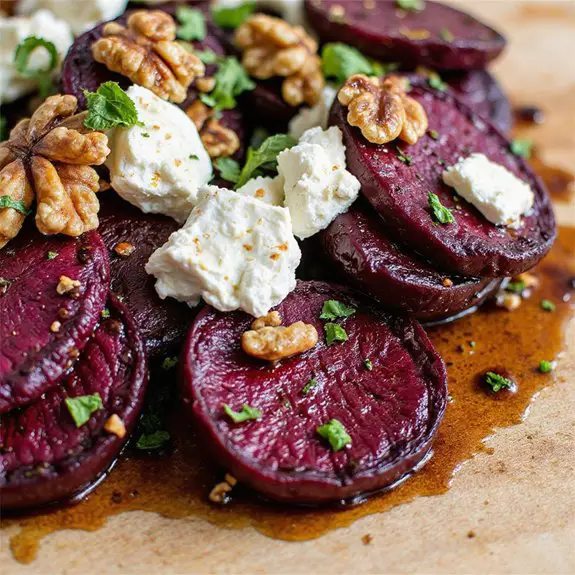 beet salad topped with feta