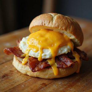 breakfast sandwich with muffins