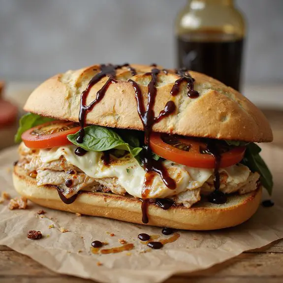 caprese inspired chicken sandwich