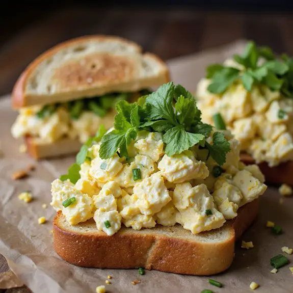 creamy egg mayonnaise sandwich