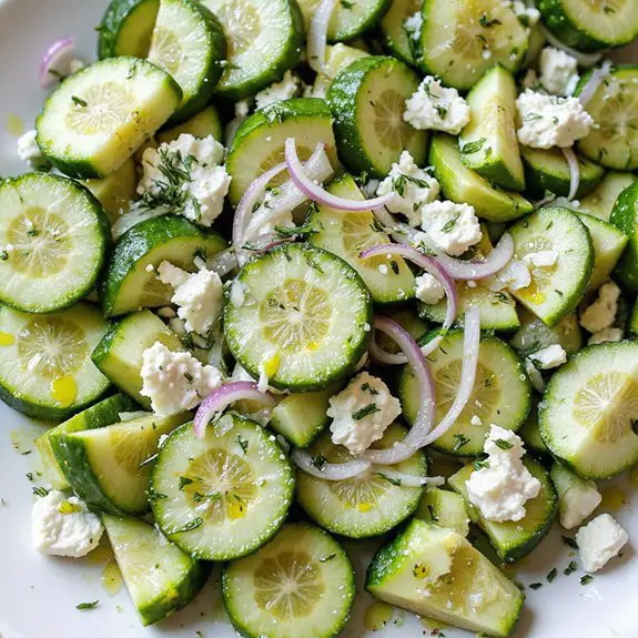 crisp cucumber feta salad