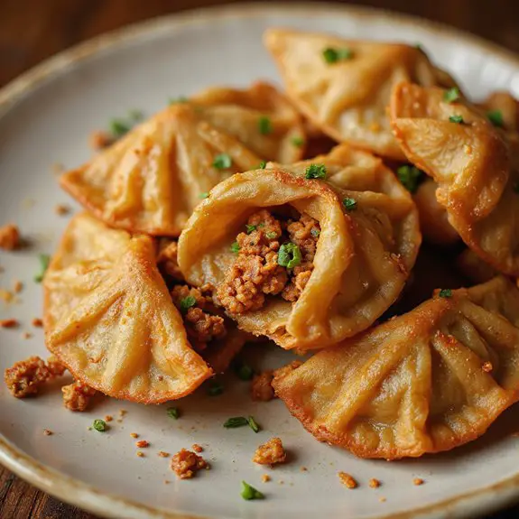 crispy fried dumplings served