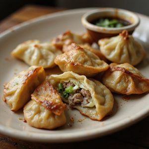 delicious asian dumpling dish
