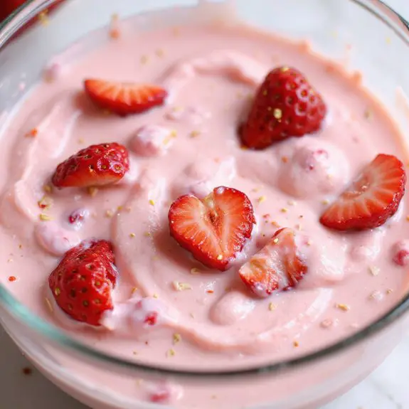 delicious creamy strawberry dessert