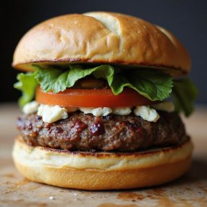 delicious greek inspired burger