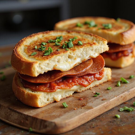 delicious pepperoni sandwich creation