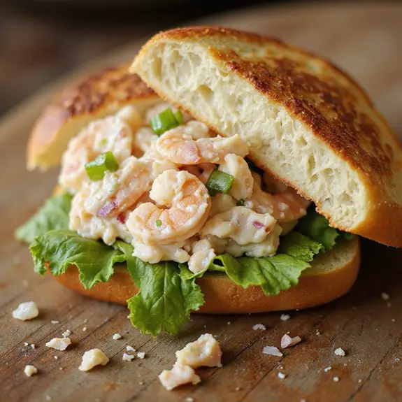 delicious shrimp salad sandwich
