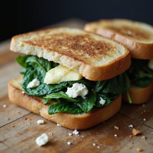 delicious spinach filled sandwich